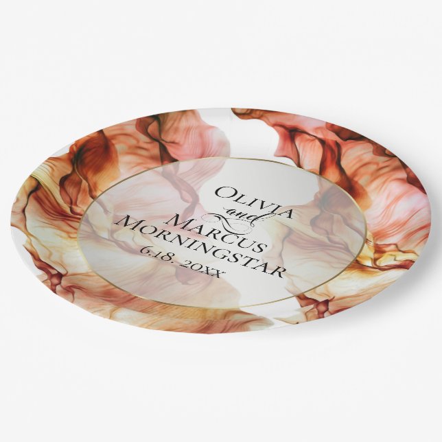 Party Plates | Vibrant Autumn Colours Abstract Ink (Angled)