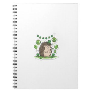 Party Pooper Hedgehog St.Patrick's Day Notebook