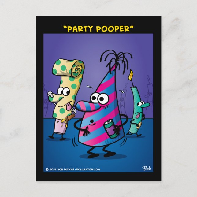"Party Pooper" Invitation Postcard (Front)