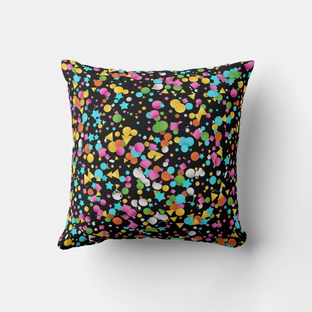 Party Poppers Throw Pillow (Back)