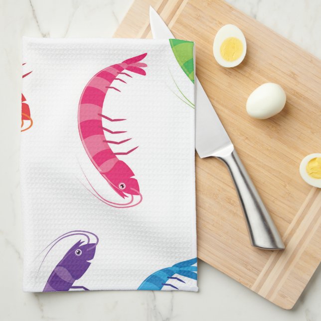 Party Prawns Kitchen Towel (Quarter Fold)
