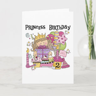 Party Princess 2nd Birthday Tshirts and Gifts Card