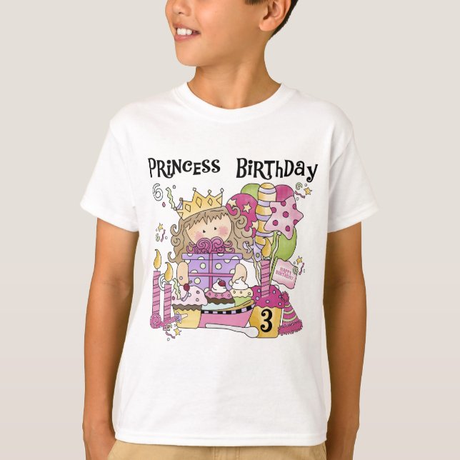 Party Princess 3rd Birthday Tshirts and Gifts (Front)