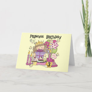 Party Princess 3rd Birthday Tshirts and Gifts Card