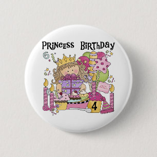 Party Princess 4th Birthday Tshirts and gifts 2 Inch Round Button