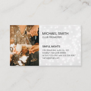 Party Promoter Club Owner Event Planner Business Card