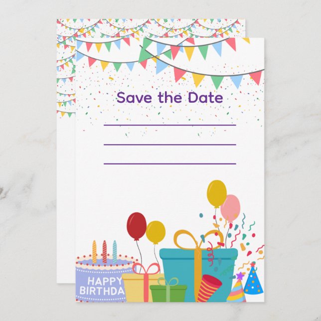Party Props Colorful Invitation (Front/Back)