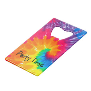 Party Psychedelic Tie Dye Design  Credit Card Bottle Opener