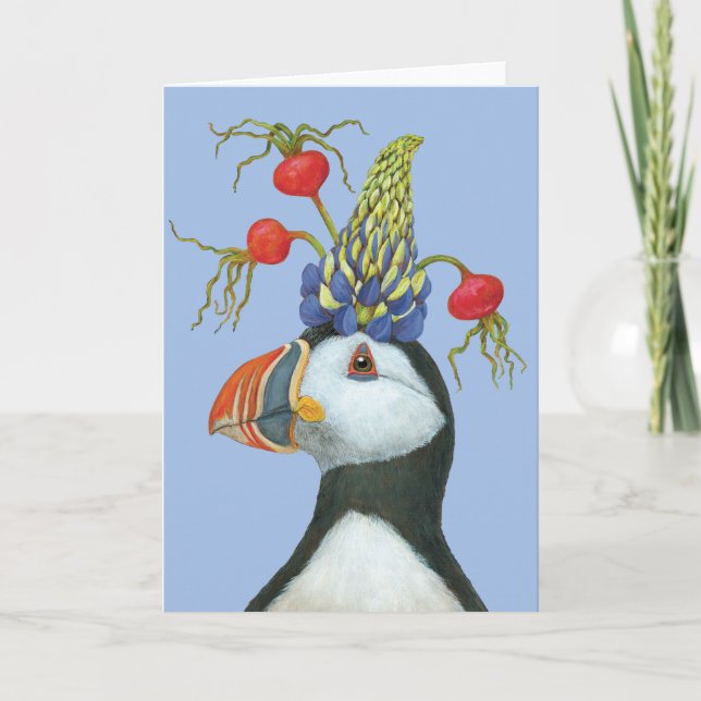 Party Puffin greeting card (Front)