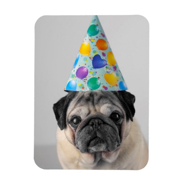 Party Pug Magnet (Vertical)