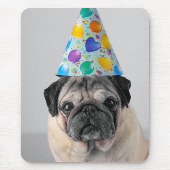 Party Pug Mouse Pad (Front)