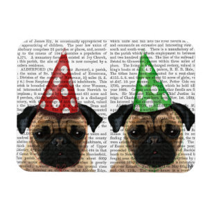 Party Pugs Pair Magnet
