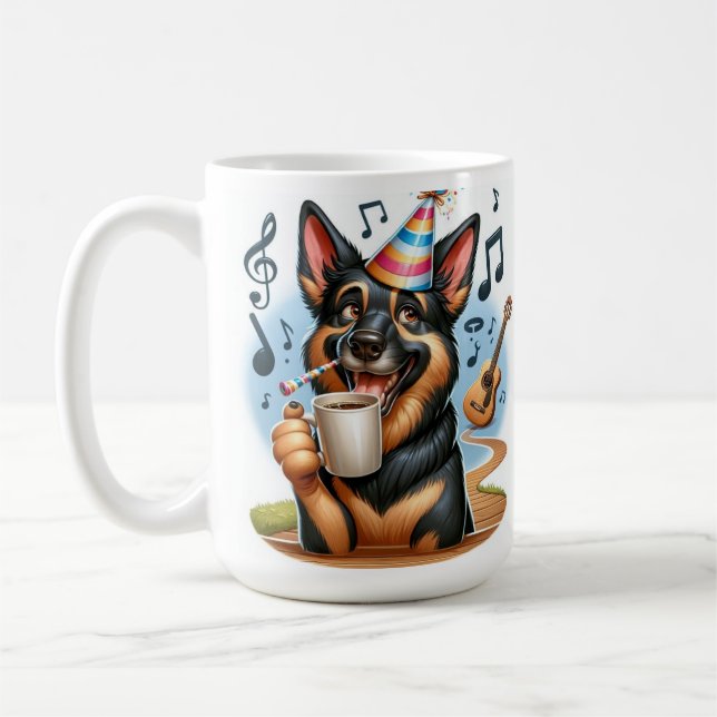 "Party Pup – Musical Celebration with Coffee & Joy Mug (Left)