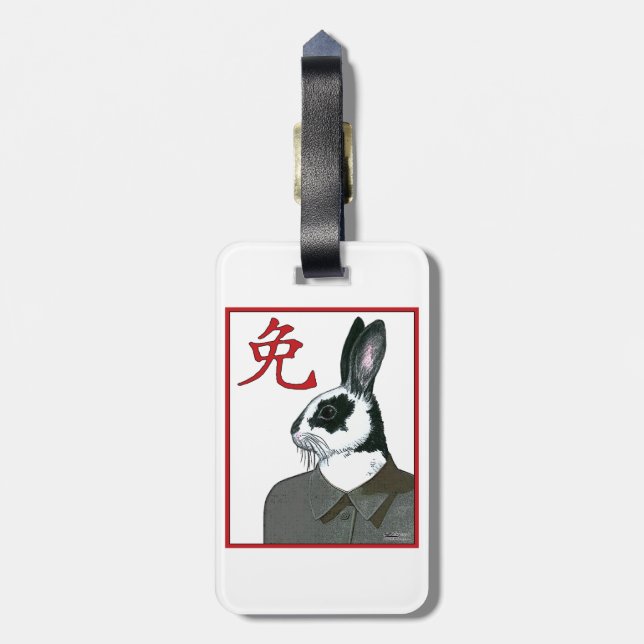 Party Rabbit Luggage Tag (Back Vertical)