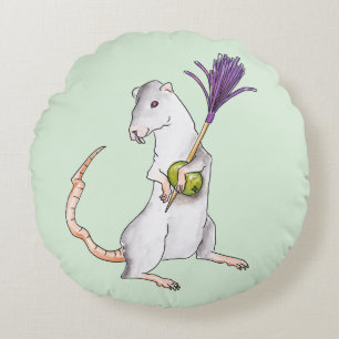 Party rat round pillow