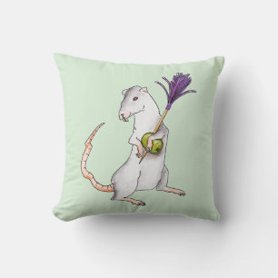 Party rat throw pillow