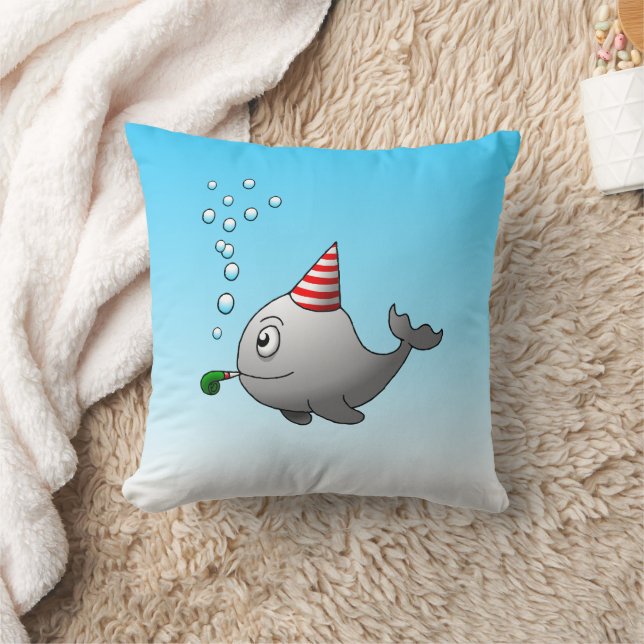 Party-ready whale throw pillow (Blanket)