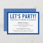 PARTY RECEPTION INFO simple modern bold royal blue Invitation<br><div class="desc">by kat massard >>> www.simplysweetPAPERIE.com <<< A simple design for your PARTY CARDS - to match your main invitations. Love the design, but would like to see some changes - another colour scheme, product, add a photo or adapted for a different occasion - no worries simply contact me, KAT@SIMPLYSWEETPAPERIE.COM I...</div>