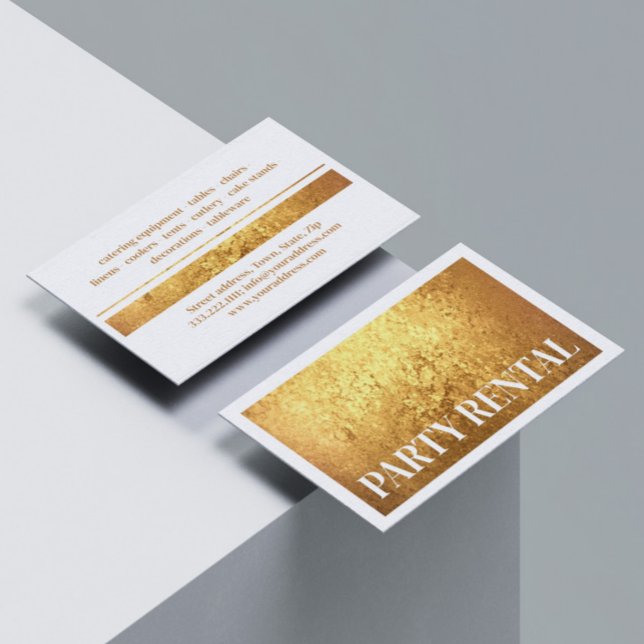 Party Rental Event Planner Golden Sharp Stone Business Card (Perfect for business)