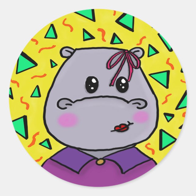 party rhino classic round sticker (Front)