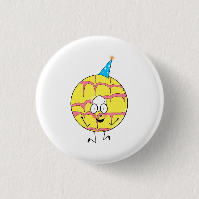 party ring, fun cookie themed 1 inch round button (Front)