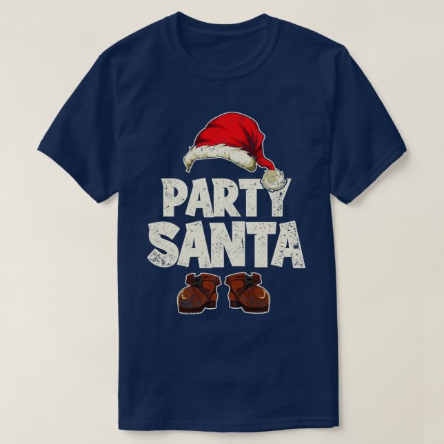 Party Santa Funny Christmas T-Shirt (Design Front)