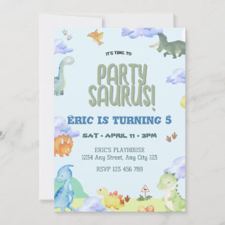 Party Saurus Dinosaur Invitation d'anniversaire