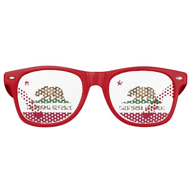 Party Shades Sunglasses with flag of California (Front)