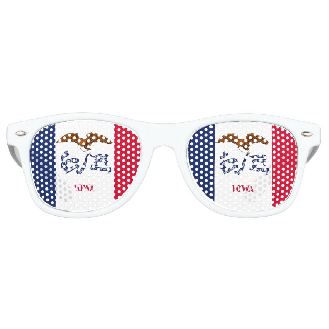 Party Shades Sunglasses with flag of Iowa, USA (Front)
