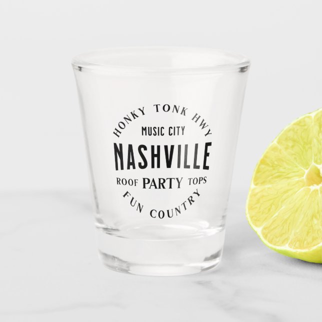 Party Shot Glass Nashville Country Theme (Front)