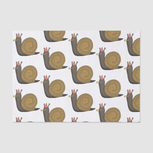 Party Snail Illustration Tissue Paper (Front)