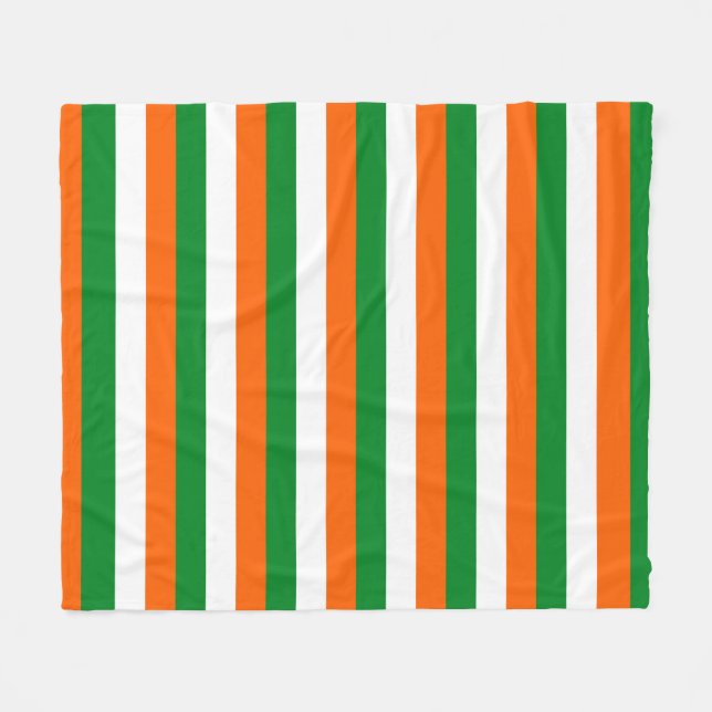 Party Spirit Irish Colors Stripes Decor Fleece Blanket (Front (Horizontal))
