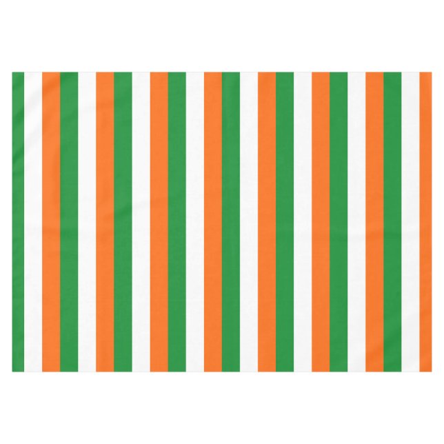 Party Spirit Irish Colours Stripes Decor Tablecloth (Front (Horizontal))