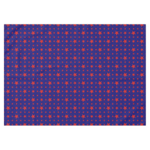 Party Stars Red on Blue Tablecloth
