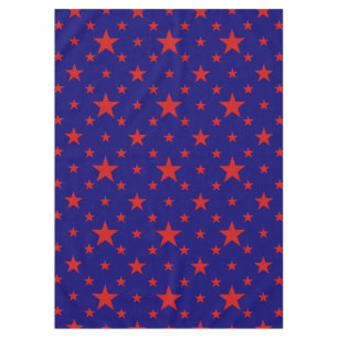 Party Stars Red on Blue Tablecloth