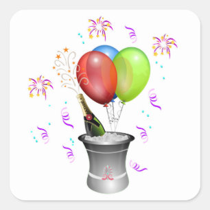 Party Stickers/Sqaure Square Sticker