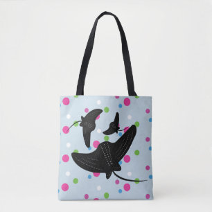 Party Stingray Colourful Pattern Tote Bag