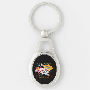 Party Sugar Skulls and Flowers Keychain