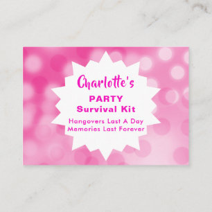 Party Survival Kit DIY Favour Card
