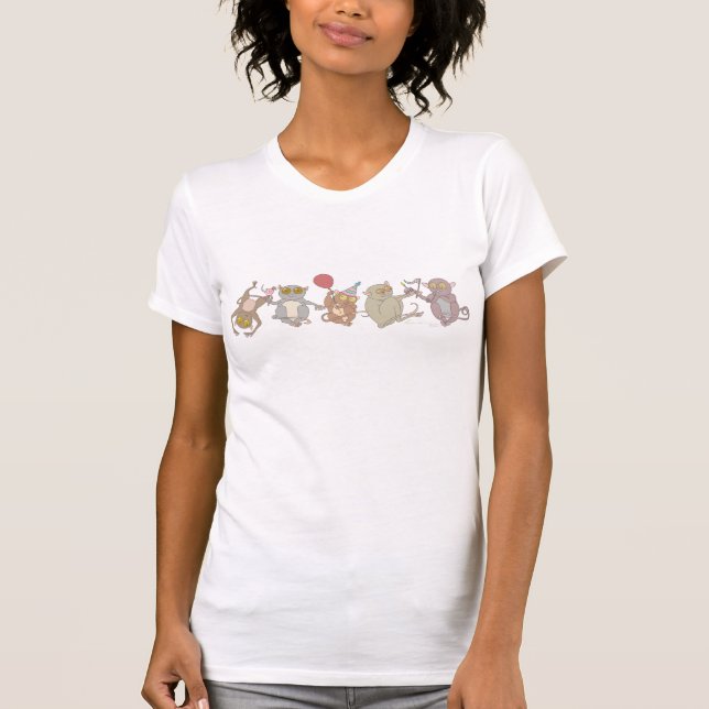 Party Tarsiers, light coloured t-shirts (Front)
