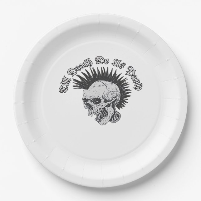 Party Till Death Do Us Party Halloween Paper Plate (Front)