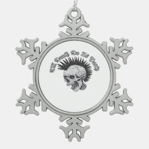 Party Till Death Do Us Party Halloween Snowflake Pewter Christmas Ornament