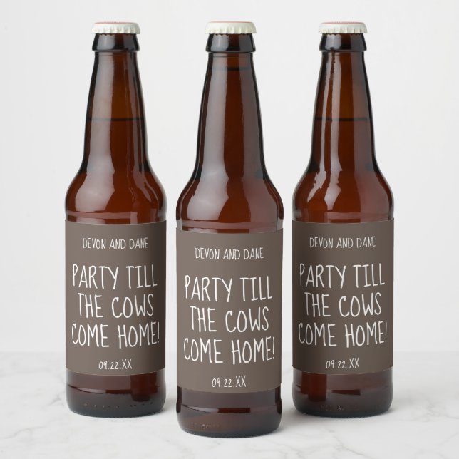 Party Till the Cows Come Home Beverage Label Kit (Bottles)
