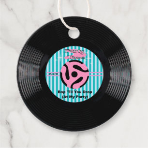 Party Time 45 Record Favour Tags