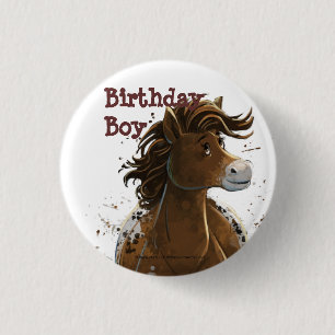 Party Time Appaloosa Horse 1 Inch Round Button