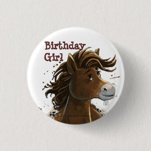 Party Time Appaloosa Horse 1 Inch Round Button