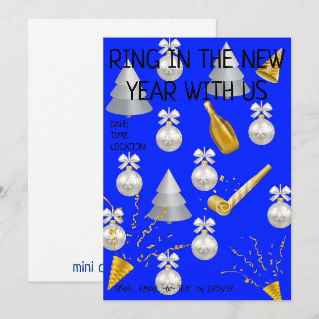 Party Time! (blank) Holiday Card (Front/Back)