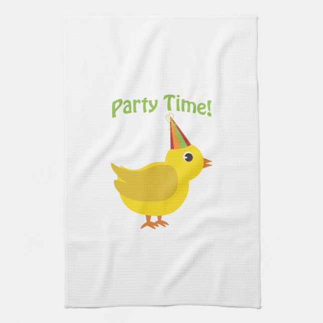 Party Time! Chick Kitchen Towel (Vertical)