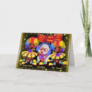 Party Time Circus Clowns Card