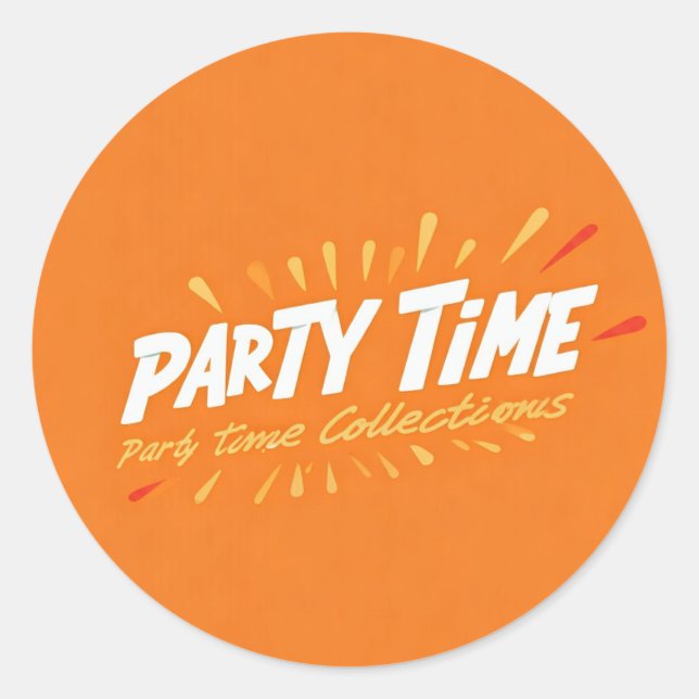 Party Time Classic Round Sticker (Front)